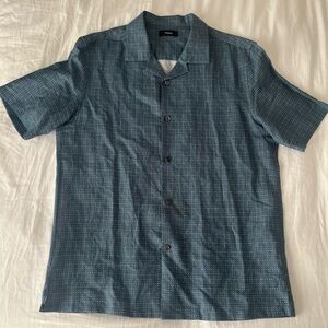 Theory Chalkboard Daze Lanai Printed Short Sleeve Shirt